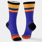 Blue Polka Dots + Streifen Socken (Gewinkelt)