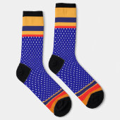 Blue Polka Dots + Streifen Socken (Rechts)