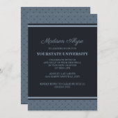 Blue Polka Dots Uni Trunk Party Einladung (Vorne/Hinten)