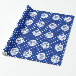 Blue Polka Dots Weihnachtswrapping Paper Geschenkpapier