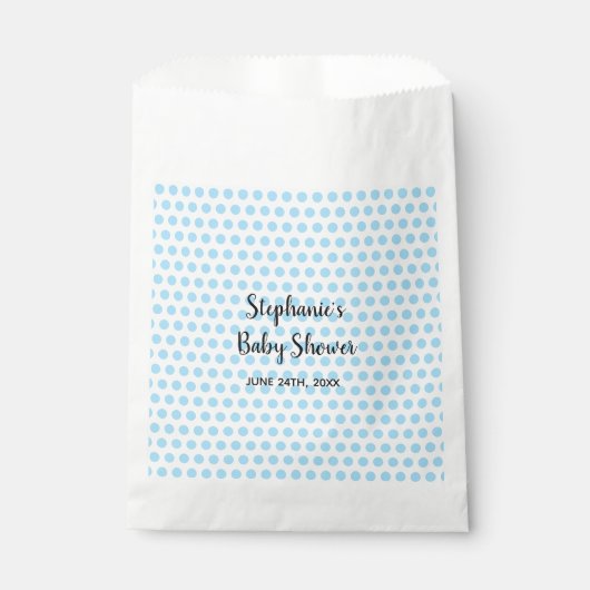 Blue Polka Dots White Baby Shower Boys Girls Niedl Geschenktütchen (Vorderseite)