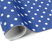 Blue Polka Dots Wrapping Paper Geschenkpapier (Rolleneckpunkt)