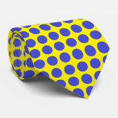 Blue Polka Dots Yellow Krawatte (Gerollt)