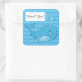 Blue Polka Dotted Baby Whale | DIY Text Quadratischer Aufkleber (Tasche)