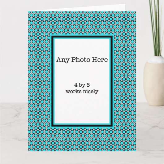 Blue Polka macht Ihr Foto Karte (Vorderseite)