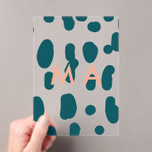Blue polkadot orange pastel monogram man letter pa acryleinladungen (Insitu (Handheld))