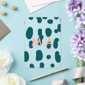 Blue polkadot orange pastel monogram man letter pa acryleinladungen (In Situ (Hochzeit))