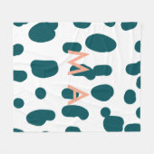 Blue polkadot orange pastel monogram man letter pa fleecedecke (Vorderseite (Horizontal))