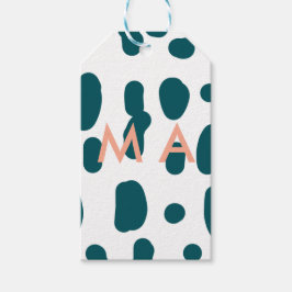 Blue polkadot orange pastel monogram man letter pa geschenkanhänger