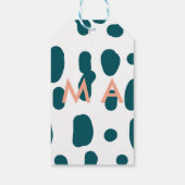 Blue polkadot orange pastel monogram man letter pa geschenkanhänger (Rückseite)