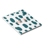 Blue polkadot orange pastel monogram man letter pa notizblock (angewinkelt)