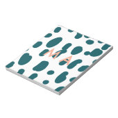 Blue polkadot orange pastel monogram man letter pa notizblock (Rotiert)