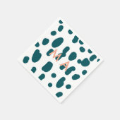 Blue polkadot orange pastel monogram man letter pa serviette (Ecke)