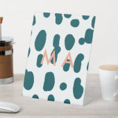 Blue polkadot orange pastel monogram man letter pa sockelschild (In SItu)