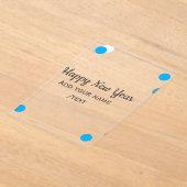Blue polkadots happy new year add name messasimple acryleinladungen (Ablage )