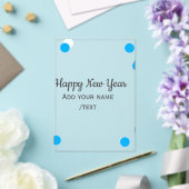 Blue polkadots happy new year add name messasimple acryleinladungen (In Situ (Hochzeit))