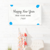 Blue polkadots happy new year add name messasimple banner (Insitu)