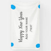 Blue polkadots happy new year add name messasimple banner (Vertikal)