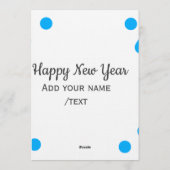 Blue polkadots happy new year add name messasimple einladung (Rückseite)