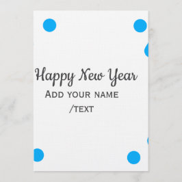 Blue polkadots happy new year add name messasimple einladung