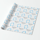 Blue polkadots happy new year add name messasimple geschenkpapier (Ungerollt)