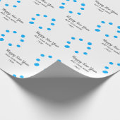 Blue polkadots happy new year add name messasimple geschenkpapier (Ecke)