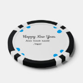 Blue polkadots happy new year add name messasimple pokerchips (Einzeln)