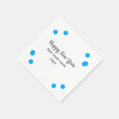 Blue polkadots happy new year add name messasimple serviette (Ecke)