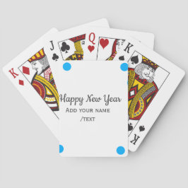 Blue polkadots happy new year add name messasimple spielkarten