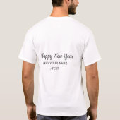 Blue polkadots happy new year add name messasimple T-Shirt (Rückseite)
