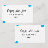 Blue polkadots happy new year add name messasimple visitenkarte (Vorne/Hinten)