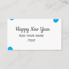 Blue polkadots happy new year add name messasimple visitenkarte