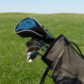 Blue Poly Wolf Head Golf Headcover (In SItu)