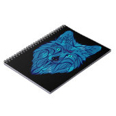 Blue Poly Wolf Head Notizblock (Linke Seite)