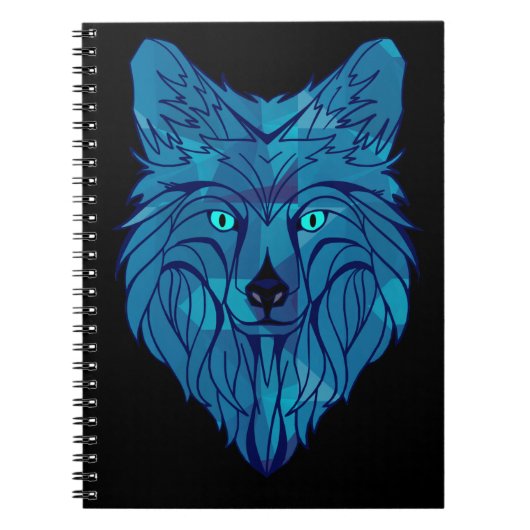 Blue Poly Wolf Head Notizblock (Vorderseite)