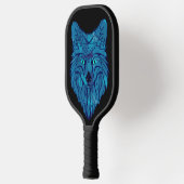 Blue Poly Wolf Head Pickleball Schläger (Links)