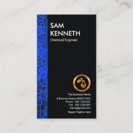 Blue Polygon Strip Simple Gray Damask Chemical Visitenkarte