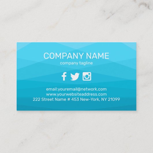 Blue Polygonal Background Visitenkarte (Rückseite)