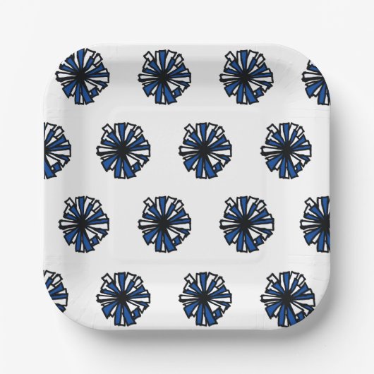 Blue Pom Paper Plate Pappteller (Vorderseite)
