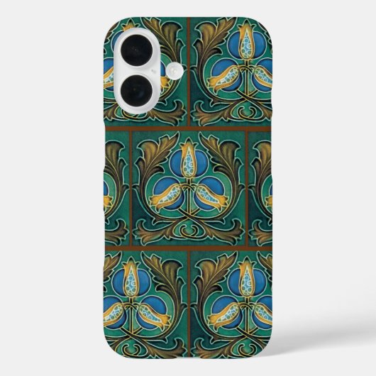 Blue Pomegranate Imitate Majolica Tile iPhone Case (Rückseite)