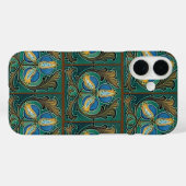 Blue Pomegranate Imitate Majolica Tile iPhone Case (Rückseite (Horizontal))