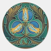 Blue Pomegranate Majolica Runder Aufkleber (Vorderseite)