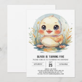 Blue Pond Duck Birthday Einladung (Vorne/Hinten)