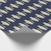 Blue Pontoon Boat Wrapping Paper Geschenkpapier (Ecke)