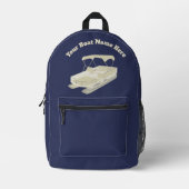 Blue Pontoon Boot mit Namen Bedruckter Rucksack (Vorderseite)