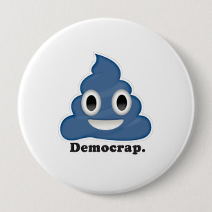 Blue Poo Democrap - Button