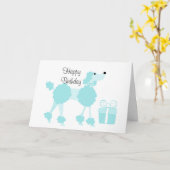 Blue Poodle Karte (Gelbe Blume)