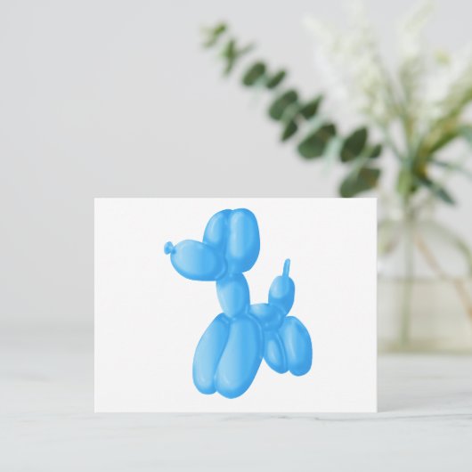 Blue Poodle Postkarte (Stehend Vorderseite)
