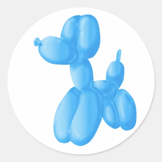 Blue Poodle Runder Aufkleber (Vorderseite)