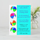 Blue Pool Party Einladung (Stehend Vorderseite)